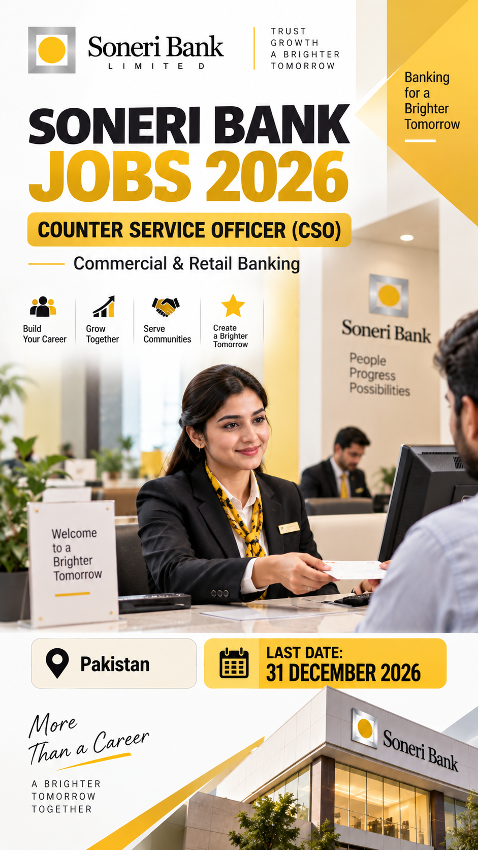 Soneri Bank Jobs 2026 – Counter Service Officer CSO Jobs Across Pakistan