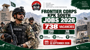 Frontier Corps Khyber Pakhtunkhwa South Jobs 2026 – 700 Sepoy and 38 Clerk Vacancies