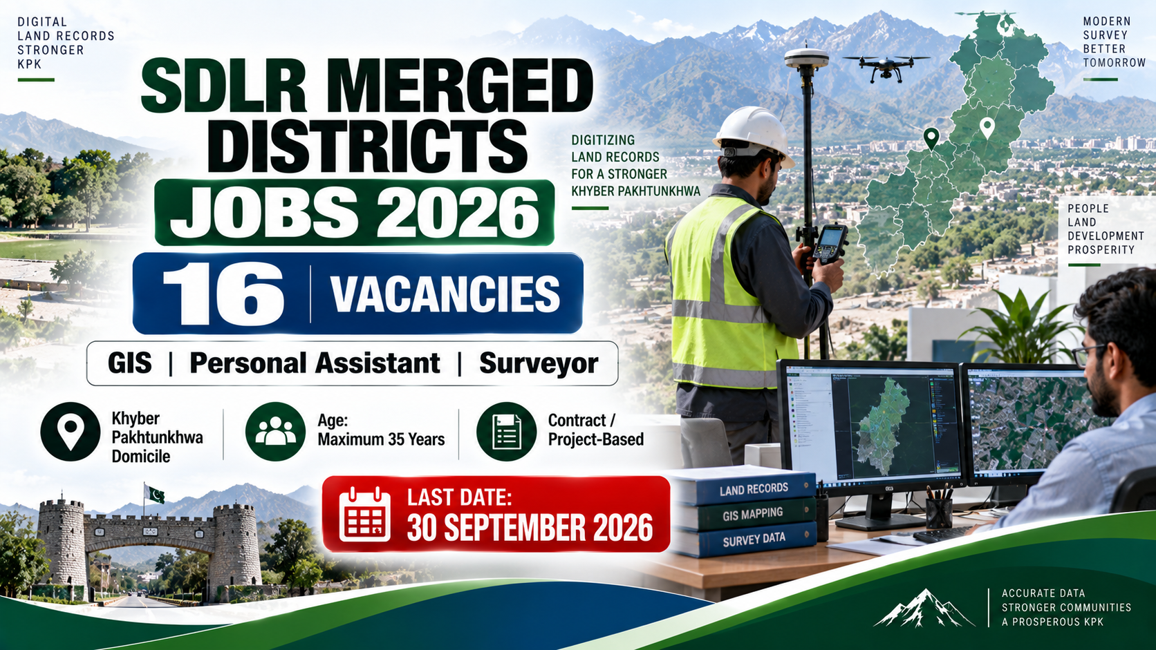 SDLR Merged Districts Jobs 2026 – 16 GIS, Personal Assistant and Surveyor Vacancies