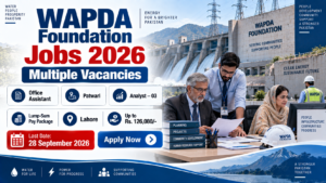 WAPDA Foundation Jobs 2026 – Office Assistant, Patwari and Analyst Vacancies