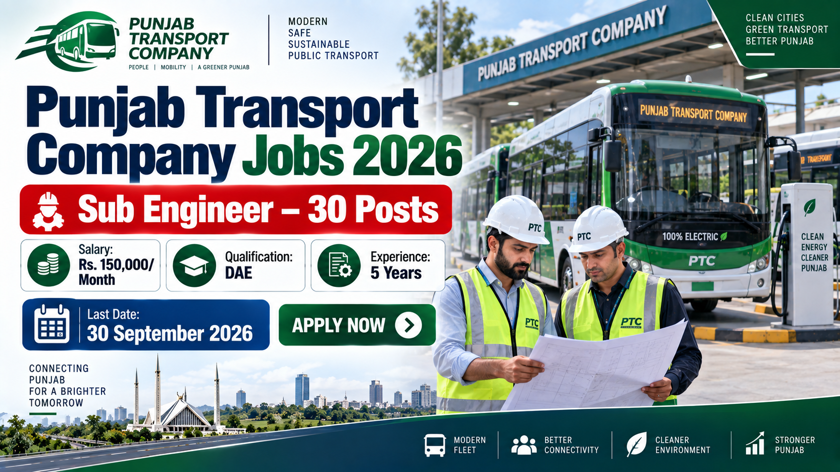 Punjab Transport Company Sub Engineer Jobs 2026 – 30 Vacancies
