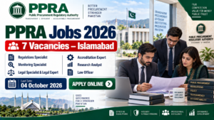 Public Procurement Regulatory Authority PPRA Jobs 2026 – 7 Vacancies in Islamabad